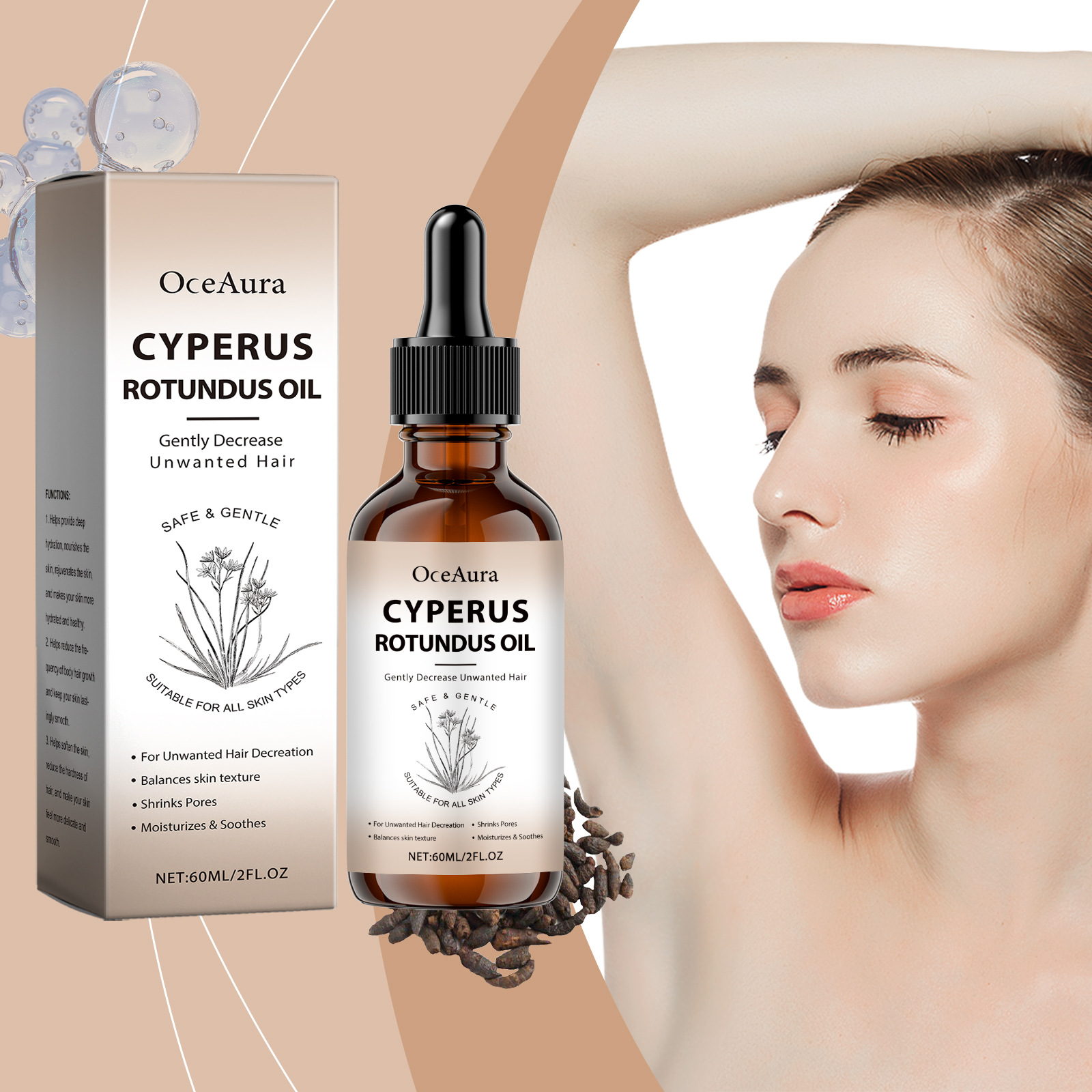 Hair Removal Cream - Cyperus Rotundus Oil for Hair Removal